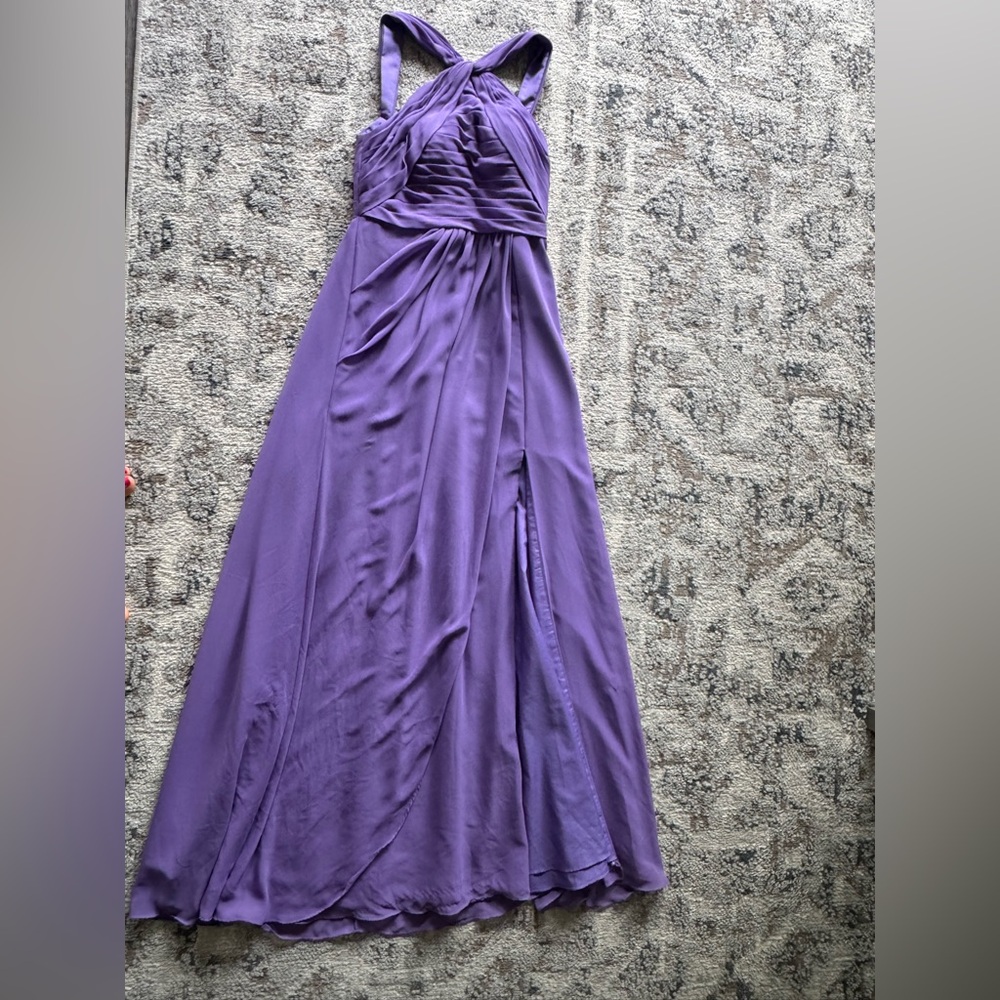 Azazie Purple Asymmetrical Bustier Gown